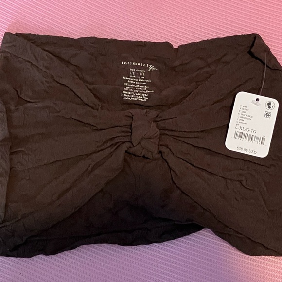 NWT FREE PEOPLE Intimately Floral Frills Knotted Bandeau BROWN - Picture 6 of 7